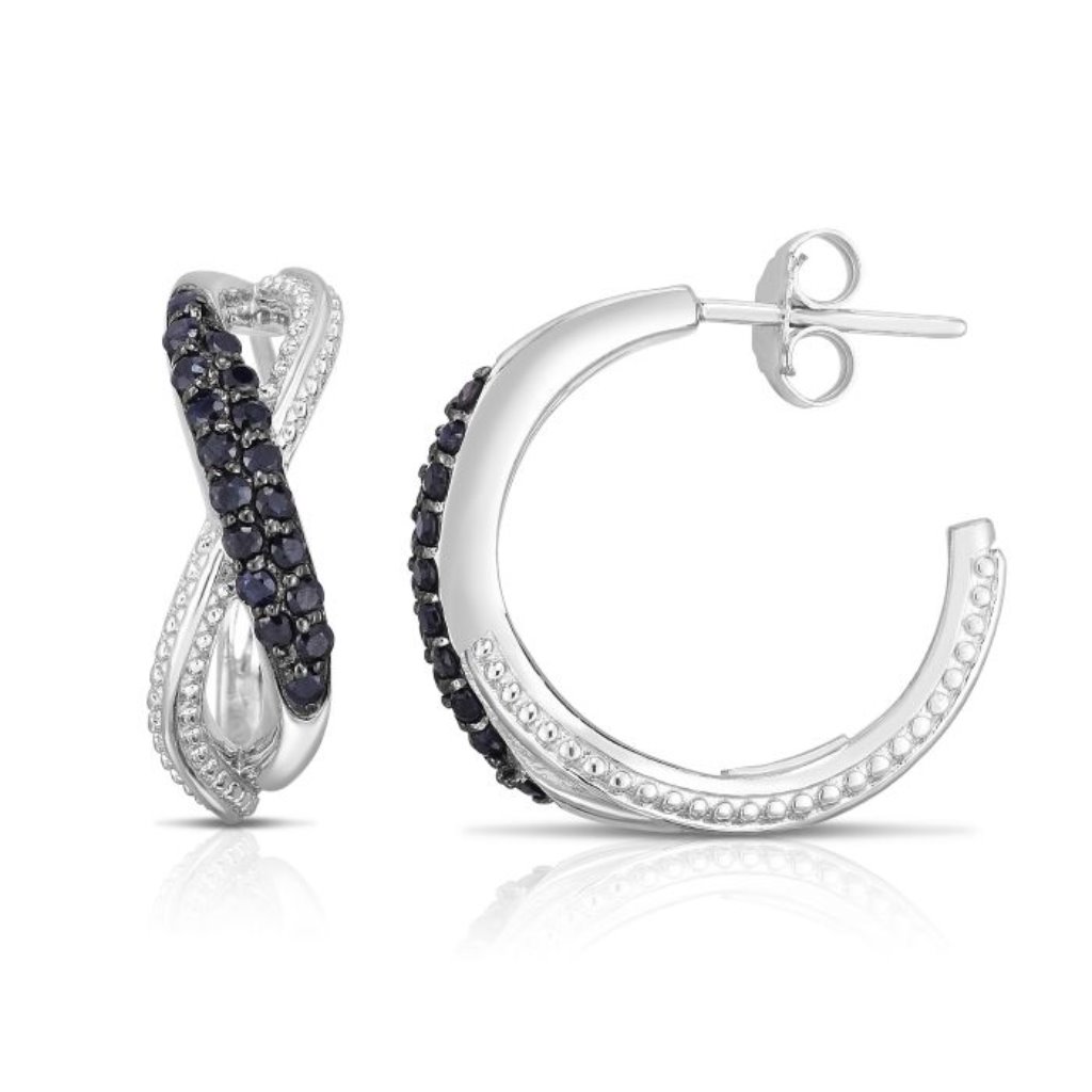 Popcorn Crossover Earrings In Sterling Silver
